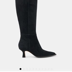 Dolce Vita Black Suede Heeled Knee Boots